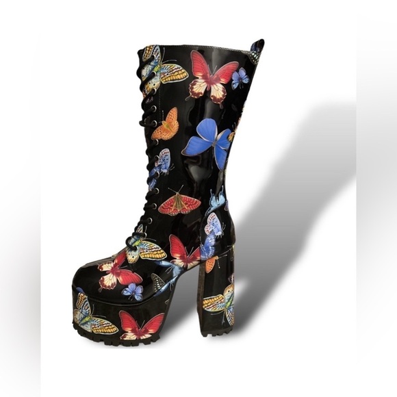 dELiA*s Dolls Kill Whisper It Platform Lace Up Boots.  Sz 9M - Picture 5 of 6